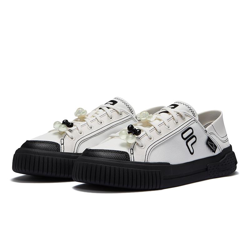 Fila Fusion Wallride Mules Casual Trendy Low Top Canvas Shoes Women Shoes Black White T12W522928FSB