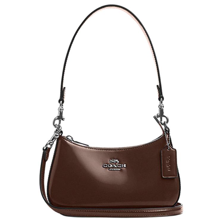 

Coach Teri 20 Logo Zip Closure Leather Crossbody Bag Small Women bags Maple CW310-SVMPL Basic Set (Bag+Dust Bag)