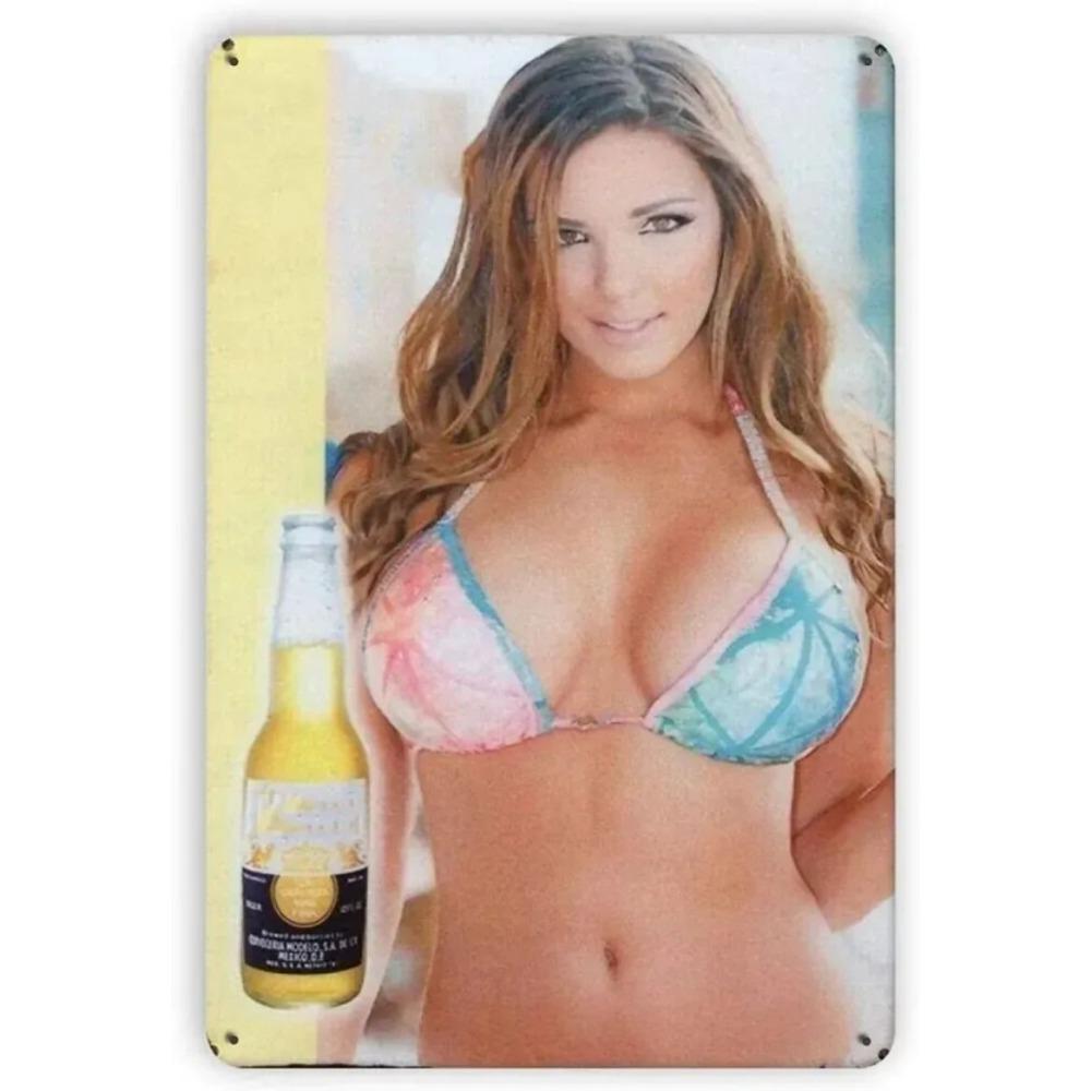 Decorative Metal Tin Sign, Anime Fitness Girl, 20x30 cm