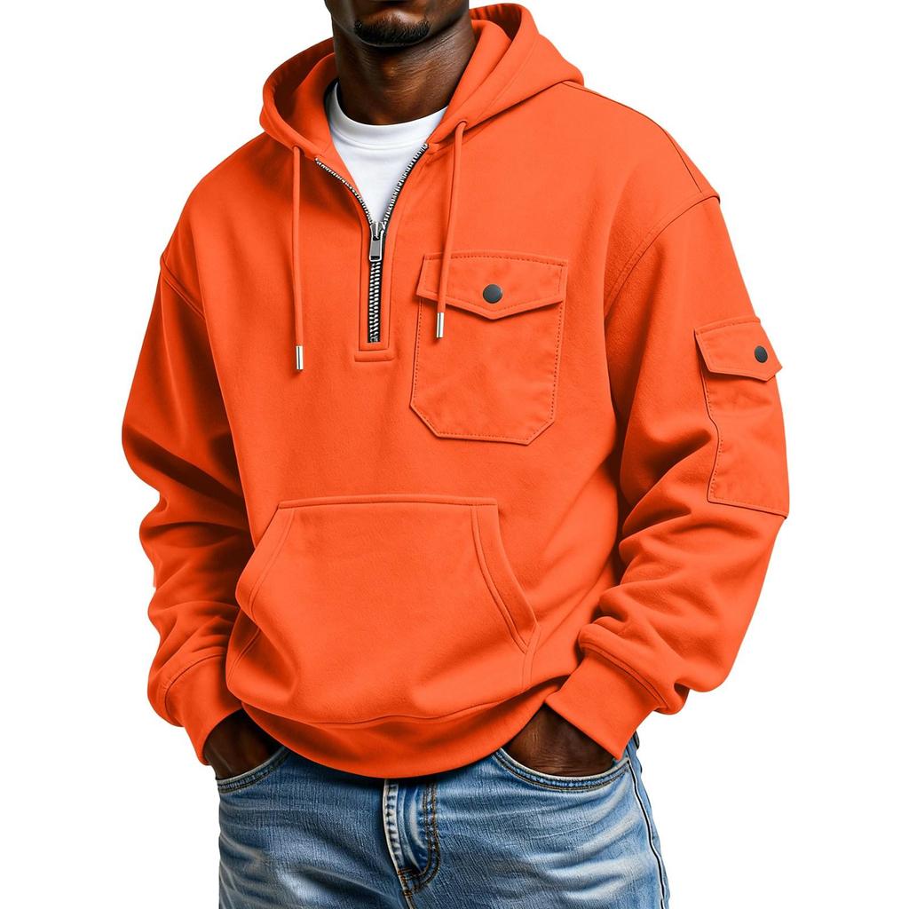 Men's Solid Color Sweatshirt Hoodie Men's Sports Large Size Casual Sweatshirt