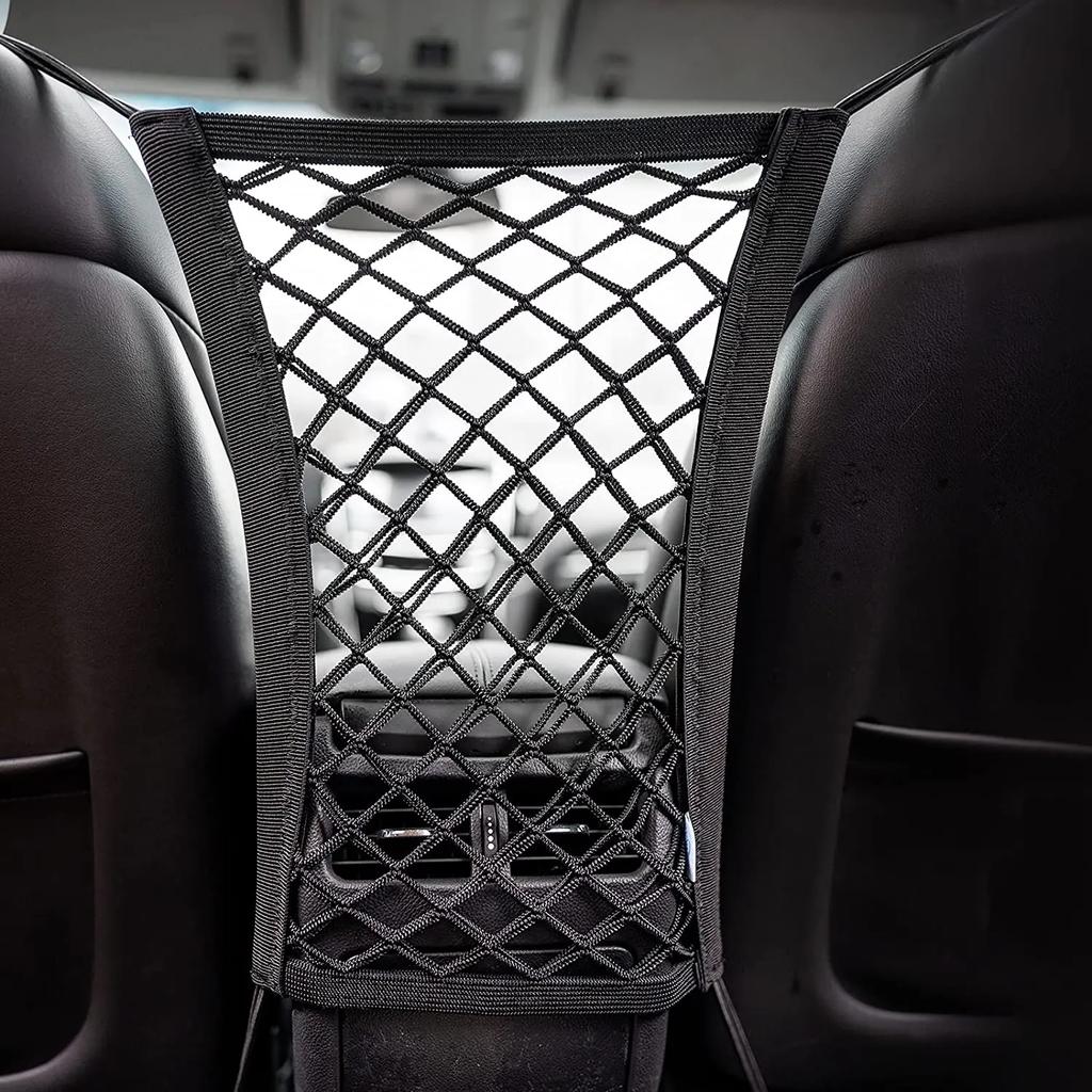 3 Layer Mesh Bag Car Elastic Storage Net Bag Between Seats Auto Interior Organizer Car Divider Pet Barrier Universal Stretchable