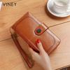 VINEY Women's Light Luxury Long Cowhide Wallet