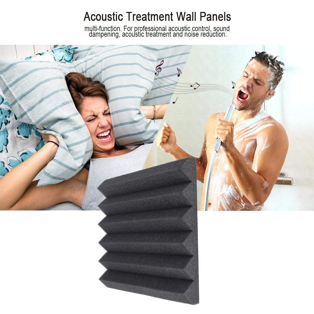 

Acoustic Panel Studio Foam Wedge DIY Installation Sound Absorption Wall Panels Black чорний