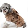 Pet Christmas Clothes Double Flannel Dog Coat for 3Pcs Brown