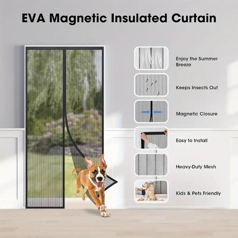 Automatic Closing Magnetic Mosquito Net Curtain - Anti-Fly Mesh Screen for Doors and Windows, Ideal for Kitchen/Living Room