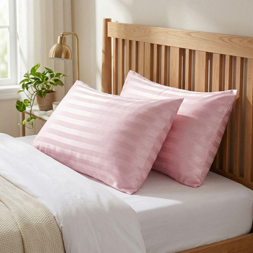 Glossy Jacquard Pillow Cover Envelope Closure Hotel Pillowcase  Bedroom