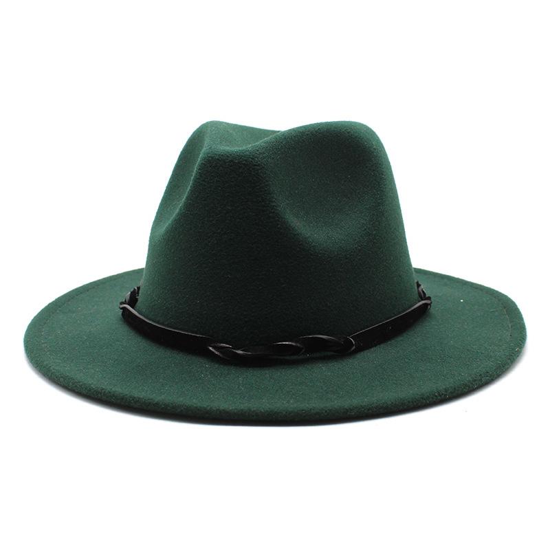 Seasonal Big Eaves Hat Flat Edge Top Hat Men'S And Women'S Woolen Jazz Hat Lmn172