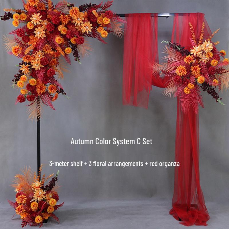 Autumn Mori Style Wedding Photo Booth Wrought Iron Arch Decoration