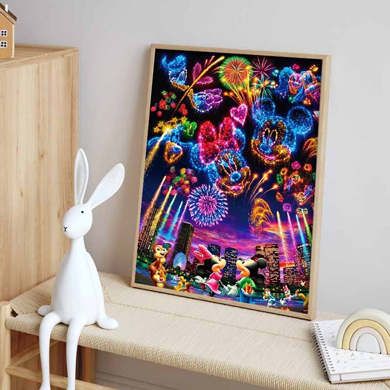 Disney Cartoon Diamond Painting Disney Fireworks Show Dream Carnival Illustration 5D DIY Art Cross Stitch Kit Mosaic Embroidery Home Decor Gift