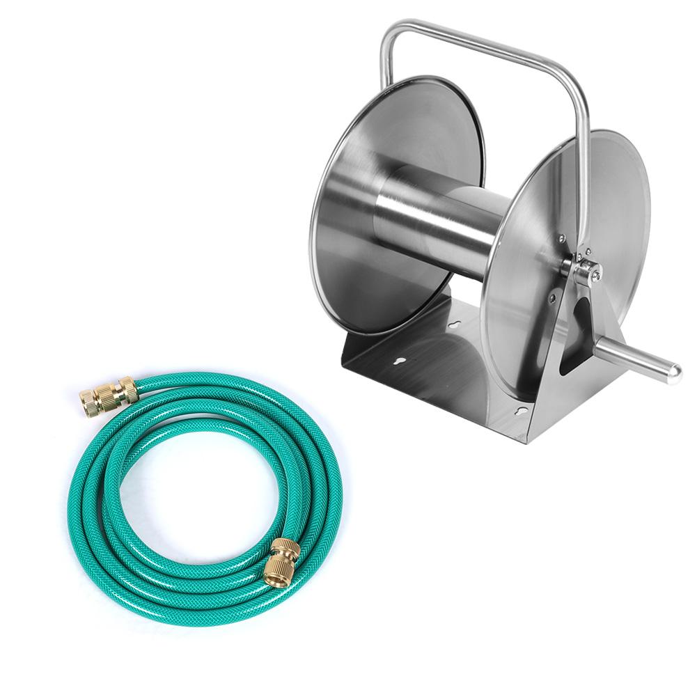 Stainless Steel High Pressure Washer Metal Roll Hose Reel With 1 2in UK Quick Connector