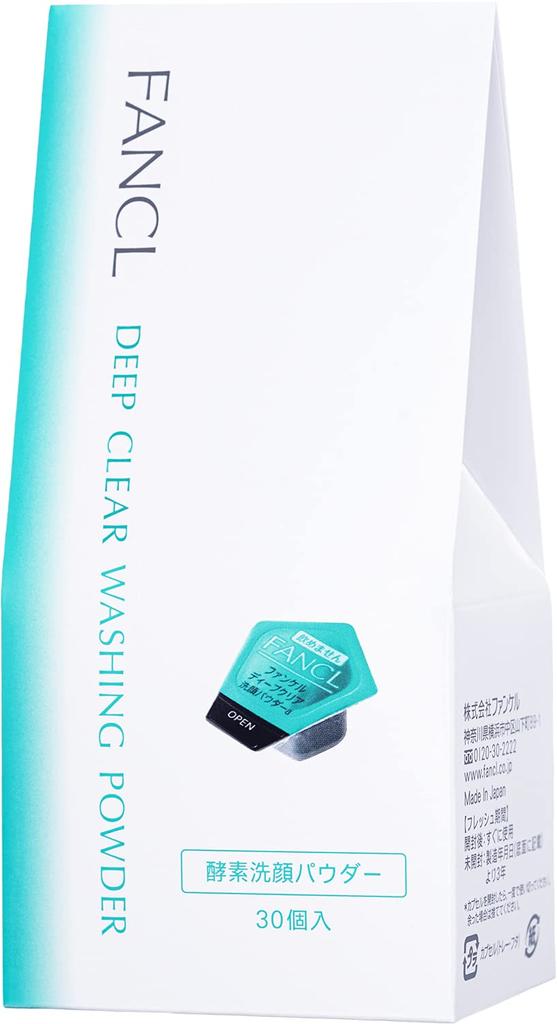 FANCL Deep Clear Facial Cleansing Powder Enzyme Facial Cleanser Packaging (30 Count) Additive-free (pore/blackhead Removal) Eco-friendly