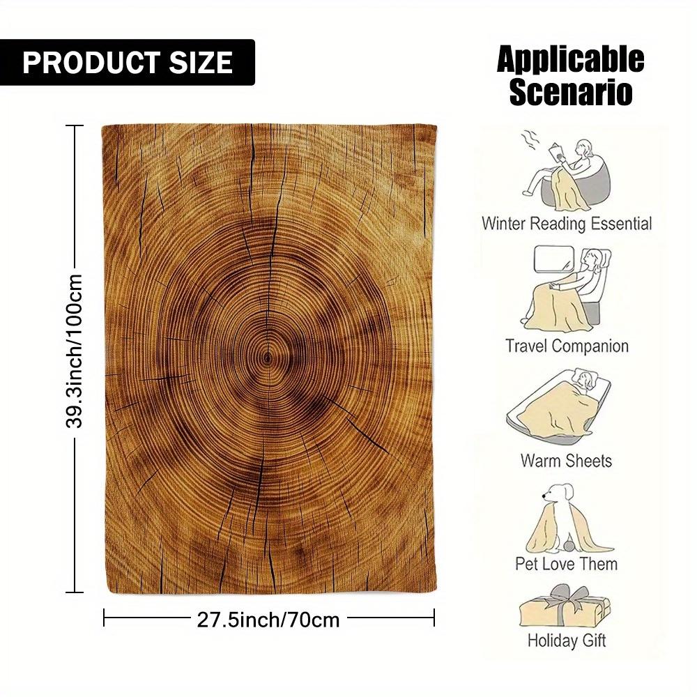 Plank Print Flannel Shawl, Casual Soft Blanket, Rustic Wood Grain Design, All Season Multi Scenario Comfort Accent