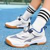 2026 Kids Breathable Mesh Sports Shoes: Rotary Button Badminton, Table Tennis, and Tennis Footwear for Boys and Girls.