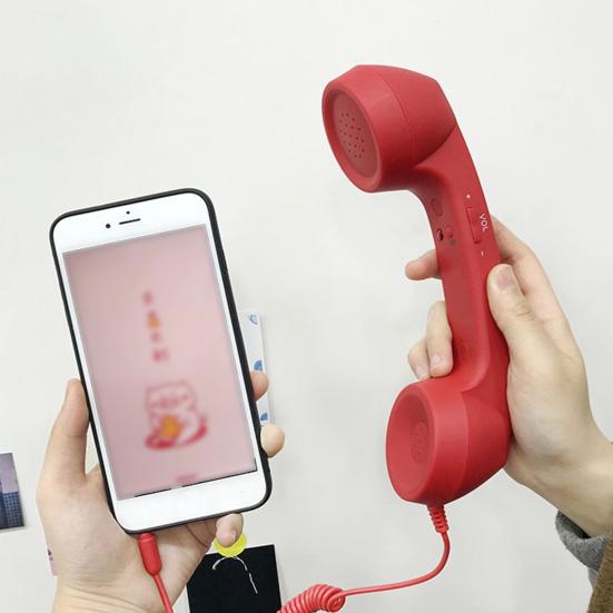 Retro Phone Handset with 3.5MM Socket Cellphone Smartphone Receiver with Microphone Speaker Universal Vintage Old Telephone Handset