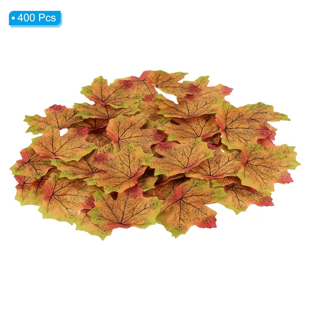 Artificial Leaves, 400/1100 Pcs Fall Maple Autumn Fake Leaf for Wedding Party Thanksgiving Halloween Decoration, Gold