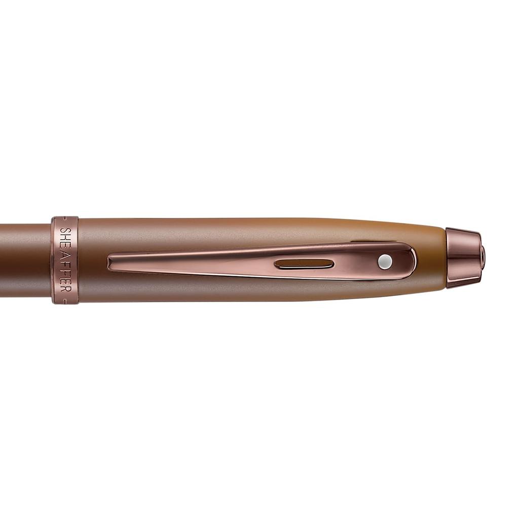 Sheaffer 100 9374 Coffee Edition Matte Brown Ballpoint Pen with Regal Brown PVD Appointment and White Dot of Excellence