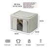 Storage Box with Steel Frame Oxford Foldable  Dustproof Large Capacity Down Jacket Quilt Clothes Wardrobe Space Saving Organiser