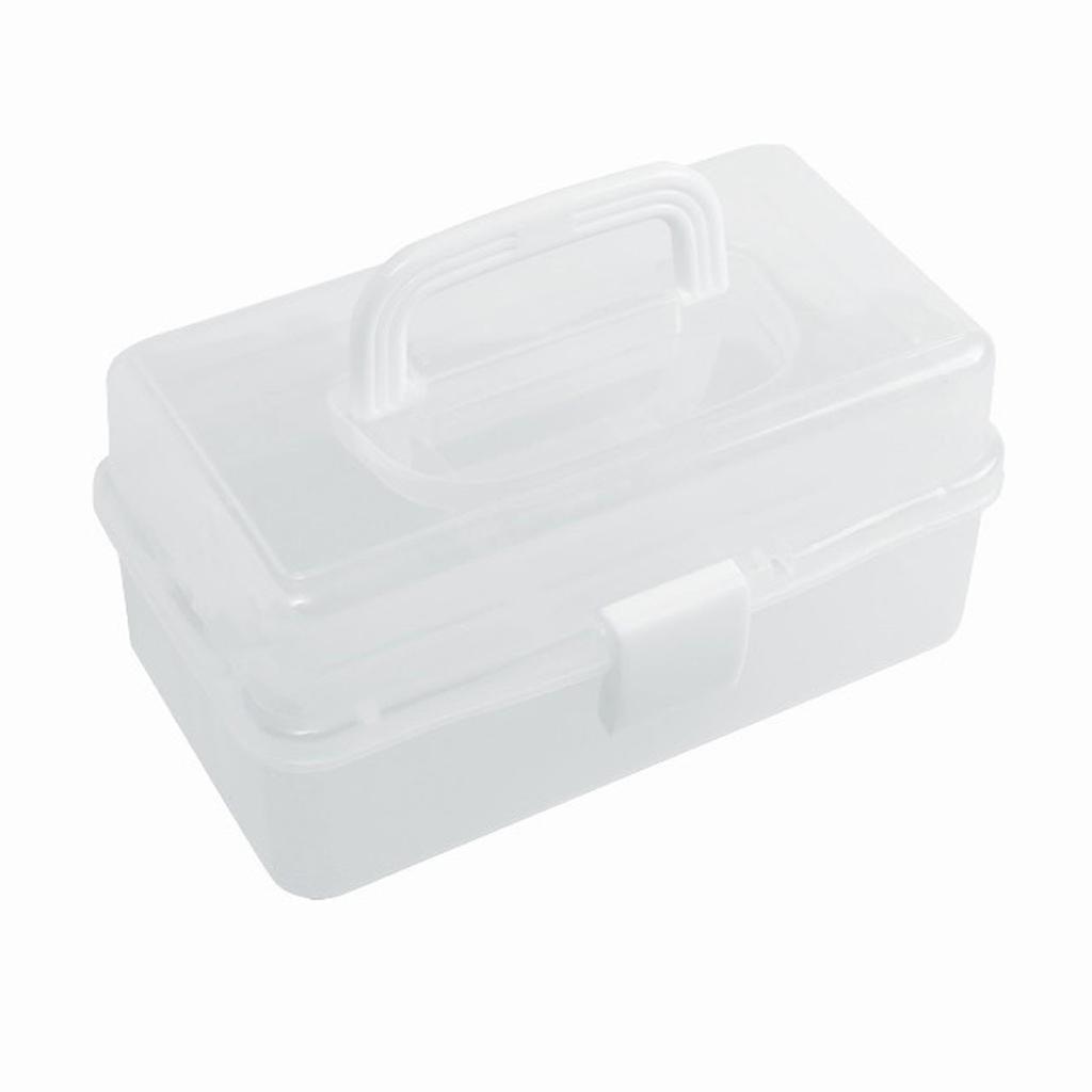 Tool Storage Box with Handle Three Layer Container Household Storage for Screw Parts Crafts Sundries Organization