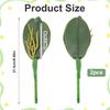 2 Pcs Orchid Leaves Artificial Real Touch Faux Phalaenopsis Stems Leaf 8 Inches Green Leaf Plants Fake Cymbidium Flower Foliage Green Real Touch