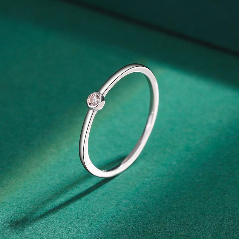 12 Constellations S925 Sterling Silver Zircon Ring for Women - Diamond-Set Japanese Light Luxury