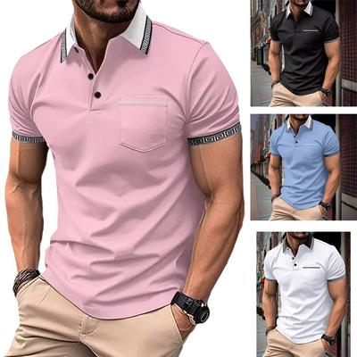 Summer Luxury Plus Size POLO Shirt Button Pocket Men's Sports Polo Shirt