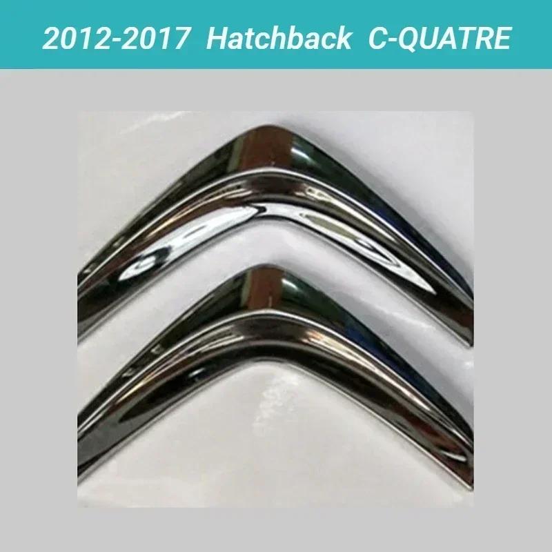 AJFJ2 For Citroën C4 C-QUATRE Sport ABS Chrome Emblem Badge OEM Style Front Rear Logo Replacement Accessories for 2008-2017 Models