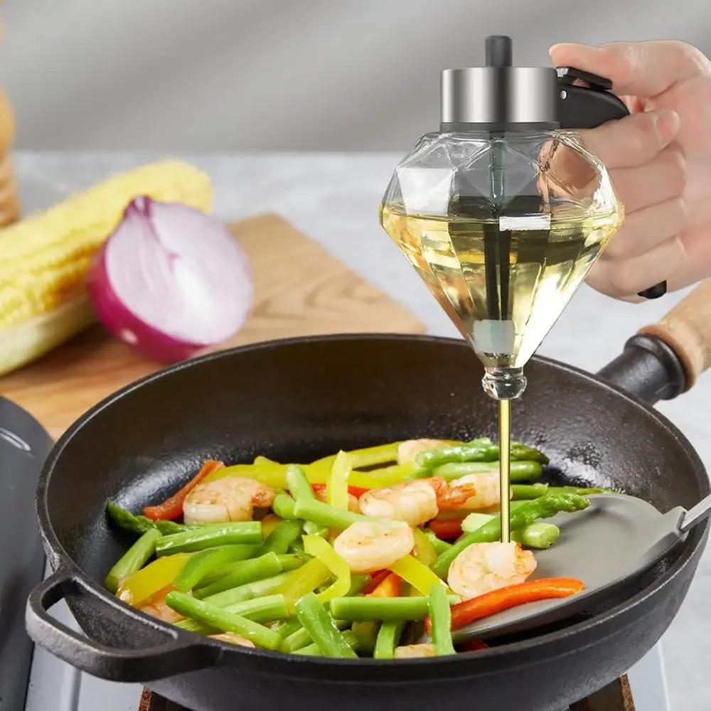 200 ML Shaped Honey Dispenser Glass Syrup Dispenser Vinegar and Sauce Dispenser Cooking