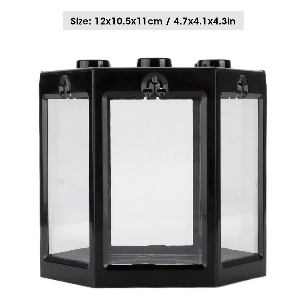 Stapelbares Kleines Fischbecken Kunststoff Kristallklar Mini-Aquarium Mehrfarbig Sechseckform Sechseckform Aquarium Schreibtisch-Dekoration