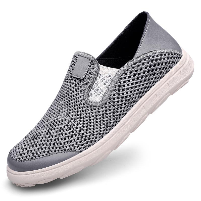 Summer Hollow Out Loafers Men Casual Shoes Breathable Mesh Man Moccasins Men's Sneakers Slip On Flats Large Size Driving Shoes