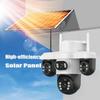V380 4G Solar Camera with Three-Lens, Three-Axis Gimbal for Home Monitoring - Wireless, Low Power Battery.