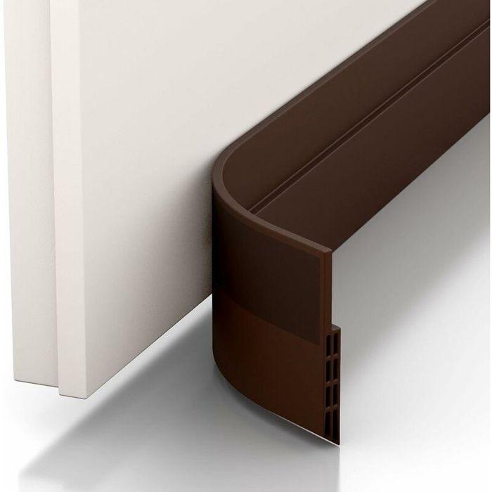 Base de porte isolante adhésive 1 m - balayette coupe-vent marron, anti-froid et insonorisante