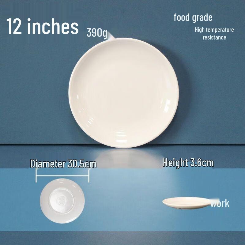 

JINGRX 12-inch Round Melamine Dinner Plates