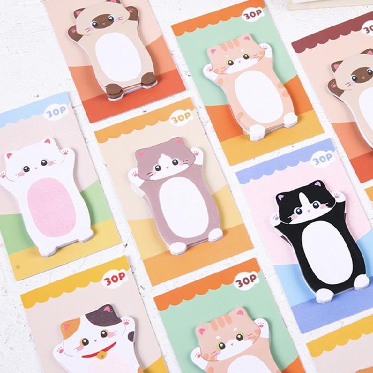 Cartoon Shape Design Stick Note Selves Stick Write Pad Reusable for School Office Journaling Multipurpose Paper Notepads