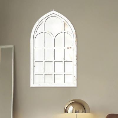 Arched Accent Minimalism Windowpane Arch Mirror Decorative Wall for Fireplace Mantel