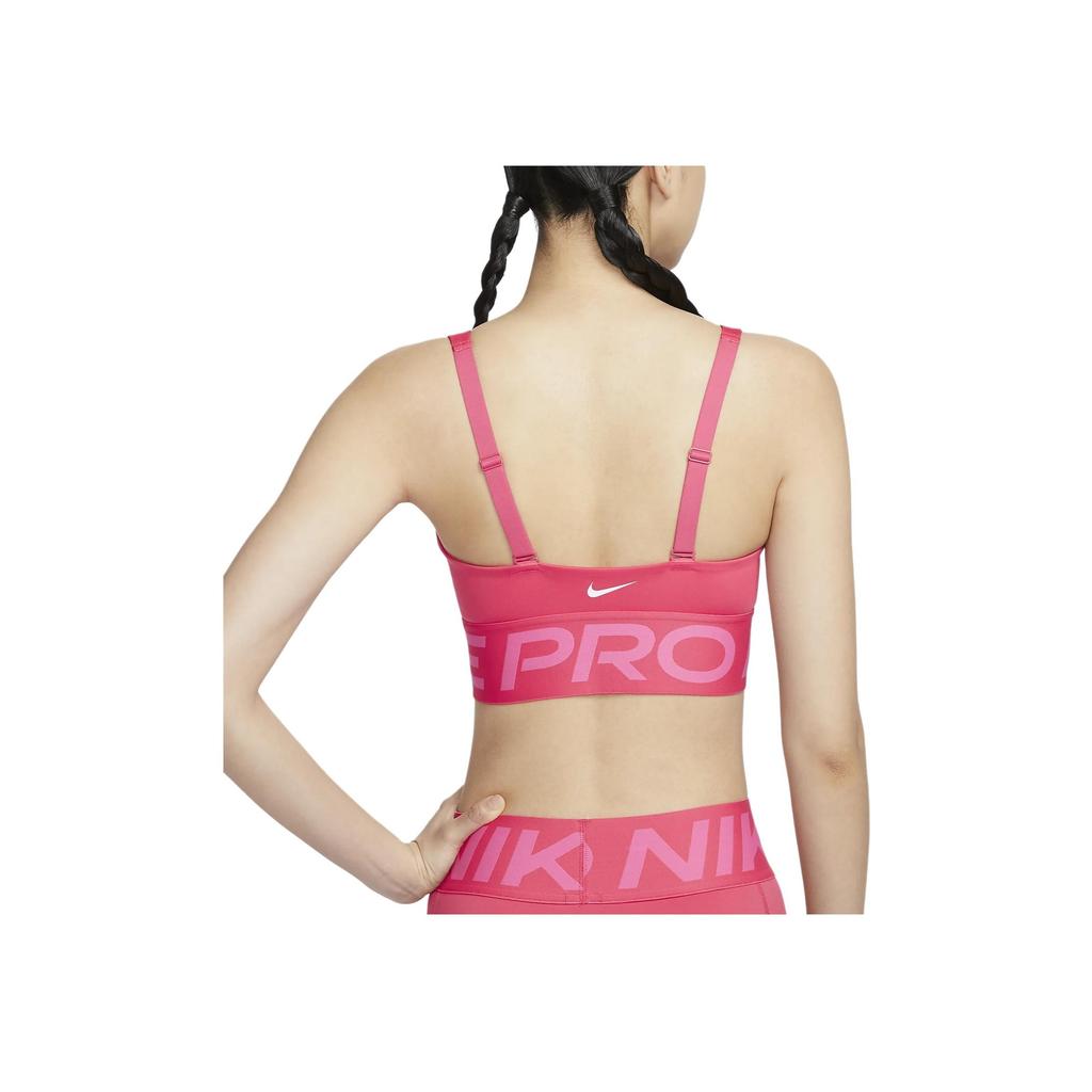Nike Pro Indy Plunge Comfortable Breathable Stretch Letter Jacquard Sports Bra Women Underwear Daisy-Pink Pink White HF7325-629
