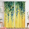 2 Stück, 2D-Flachdruck Vorhang Beliebtes Grünes Kaskade(1) Polyester gewebt (ohne Stange) Außendekorationen zur Verwendung im Schlafzimmer