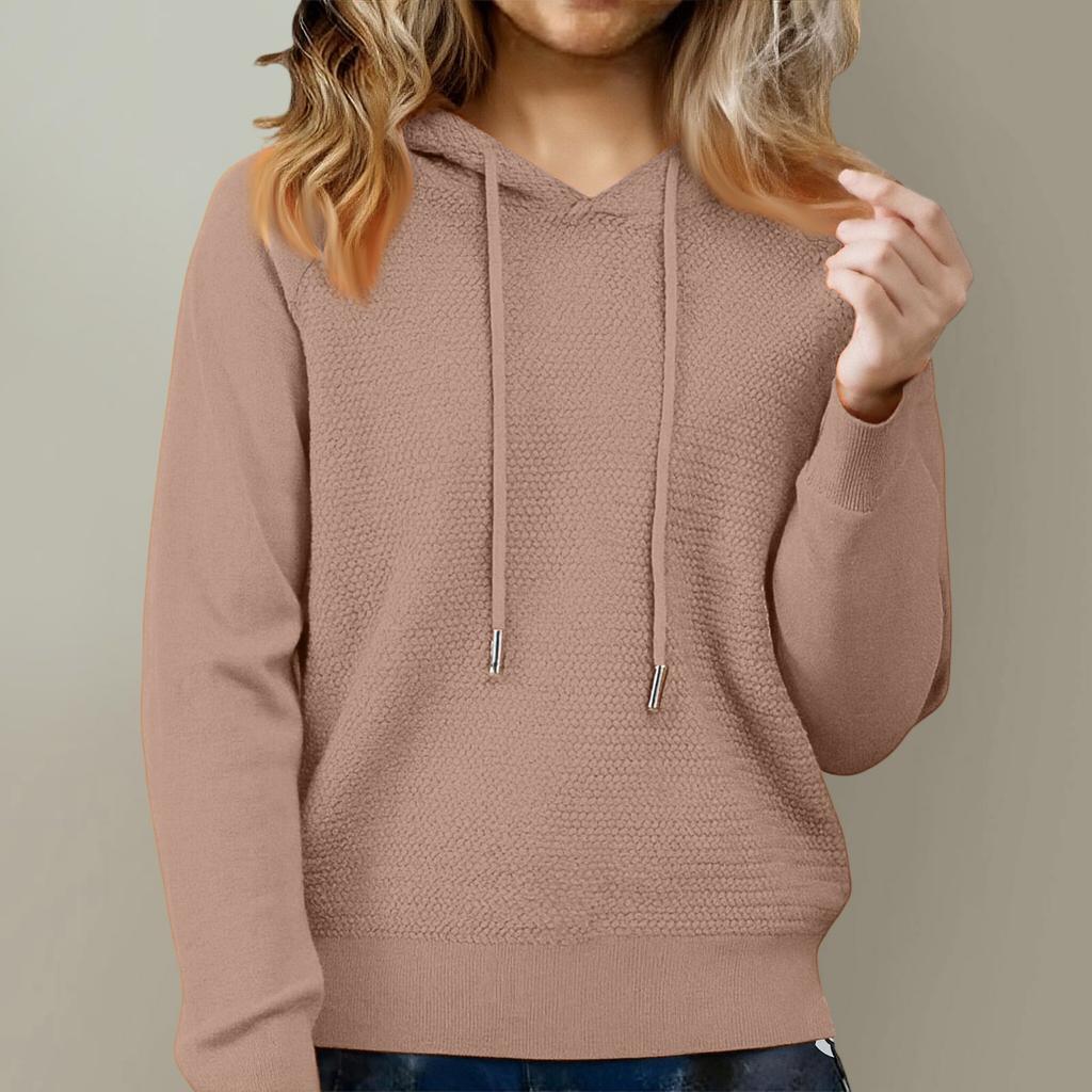 Fashionable Women's Knitted Sweater Lazy Loose Slim Hoodie Sweater