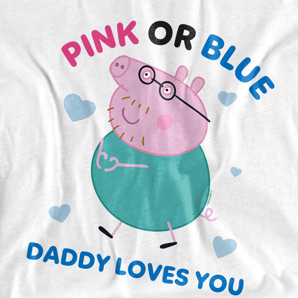 Peppa Pig Unisex Adult Pink Or Blue Daddy Loves You Long-Sleeved T-Shirt