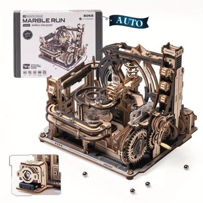 ROBOTIME ROKR Marble Spaceport Marble Run 3D Wooden Puzzle LGC01