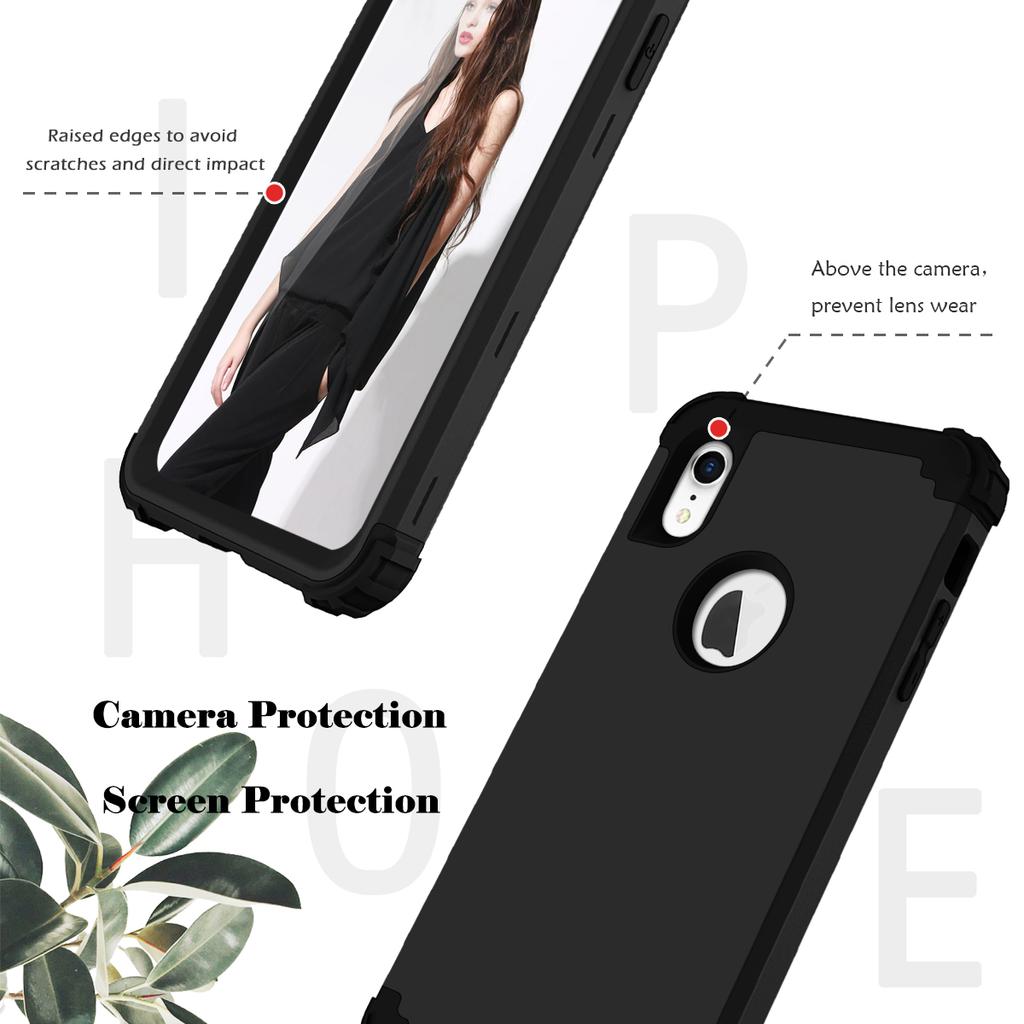 3 in 1 Heavy Rugged Armor Shockproof Phone Case For iPhone XR Xs Max SE 2020 2025 Soft TPU Silicone Hard Plastic Back Cover