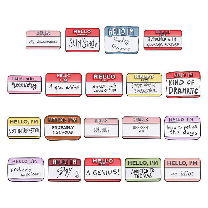 Style Cute Cartoon English Letter Badge Brooch Unique Alloy Pin For Trendsetters