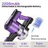 Poweart V870 Cordless Stick Vacuum Cleaner, 30Kpa Powerful Suction 8 In 1 Self-Standing Handhel Vacuum, Blue, Purple