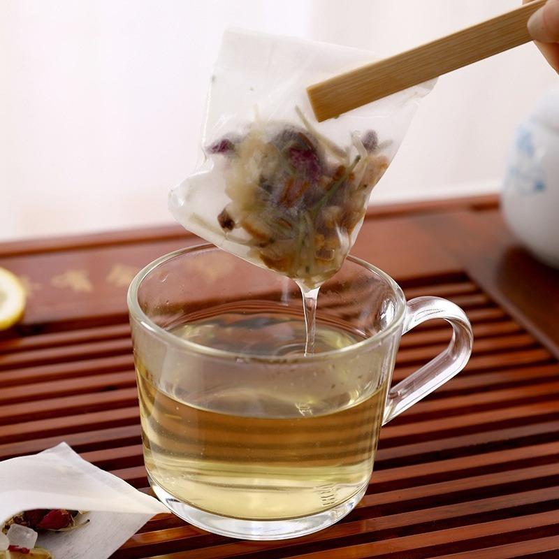 100 Stück/Beutel Maisfaser Lebensmittelqualität Teebeutel Leer Duftende Blüten-Teebeutel Versiegelung Gewürzfilter Teebeutel Biologisch abbaubare Teebeutel