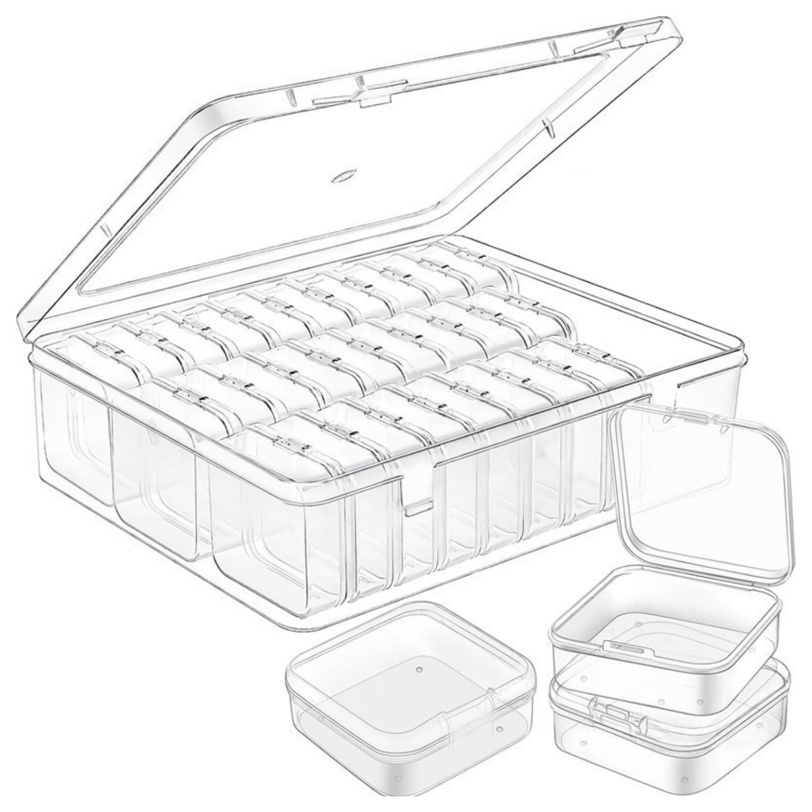 

FALOFALO Bead Organizer Box 31-Piece Set Small Storage Container Jewelry Beads Sewing Item Simple Design
