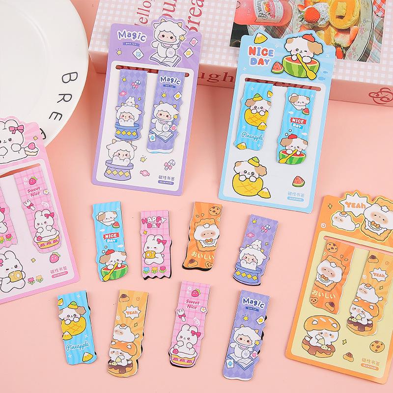 Inspirational Cartoon Magnetic Bookmarks - Cute Student and Children's Reward Stationery