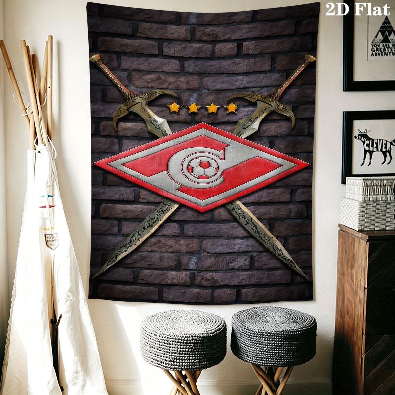 Spartak Moscow Storm Wall Hanging Printed Fabric Blanket Decorative Tapestries for Bedroom Living Room Home Decor