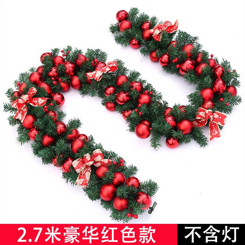 9FT Christmas Garland with Lights - Pre-Lit Artificial Green Christmas Garland for Stair Railings Mantle Decorations with Red Flowers, Berry Clusters