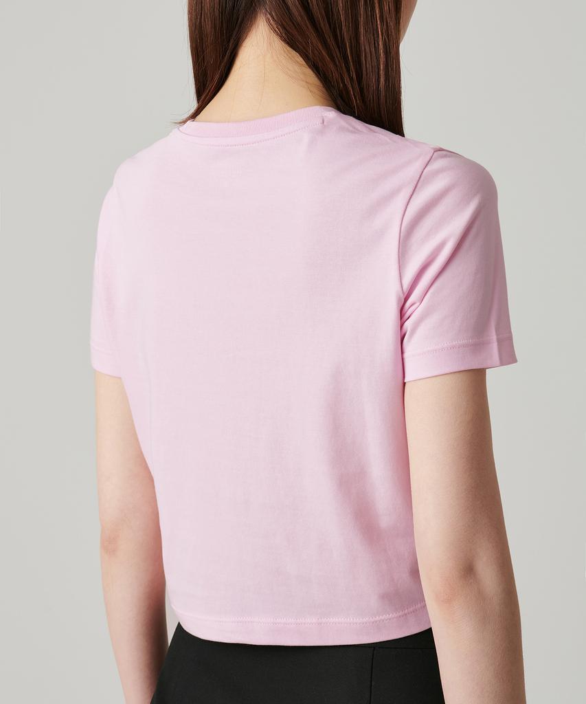 MUSINSA STANDARD WOMAN [Cooltandard] Women'S Crew Neck Crop T-Shirt [Pink]