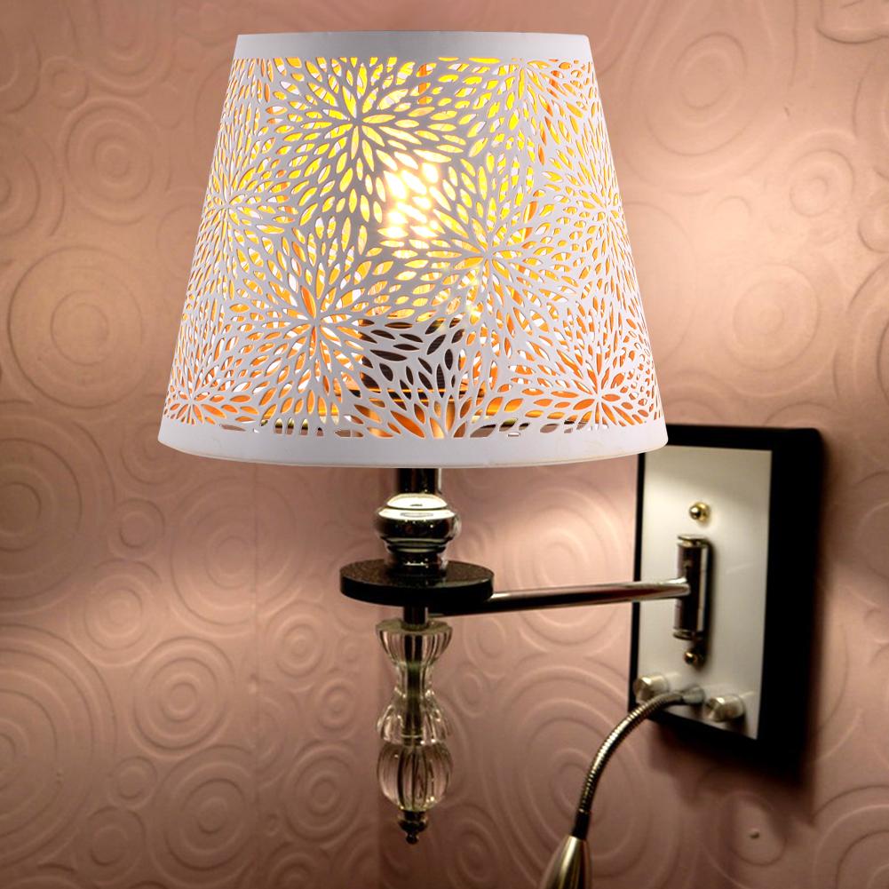 E27 Hollow Out Lamp Shade Floral Print Universal Metal Lampshade Exquisite Lamp Cover for Table Lamp Bedroom Bedside Light