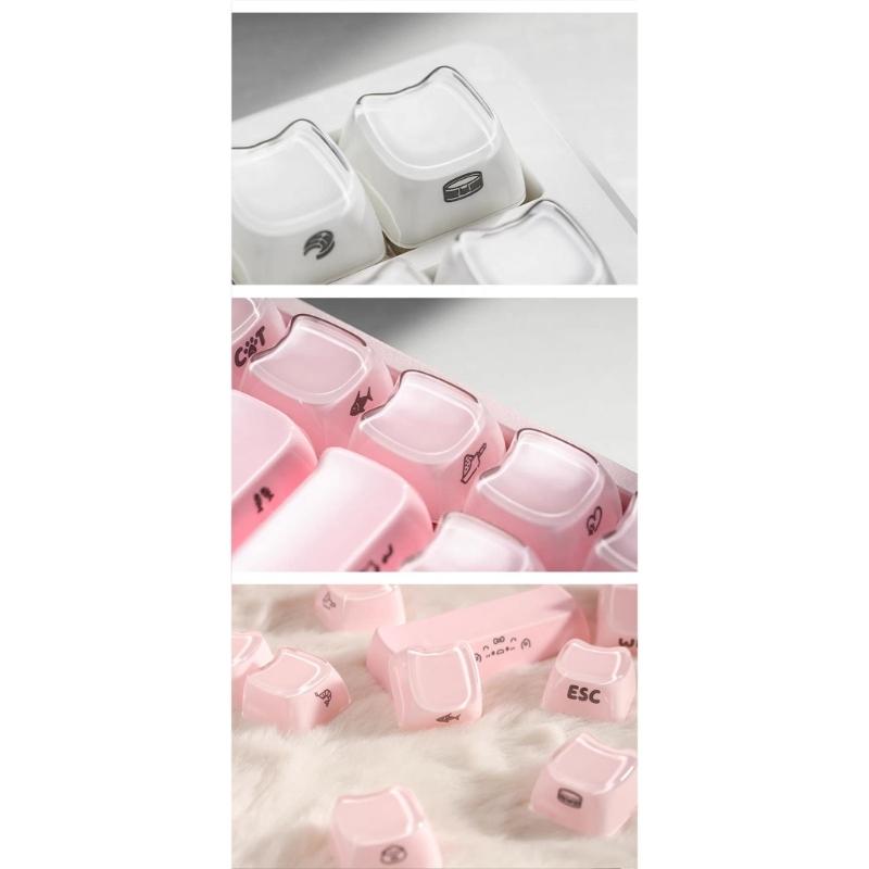MAO Height ABS PC Jelly Texture Keycaps 119 Keys Full Set For Gaming Mechanical Keyboards And Magnetic Switches